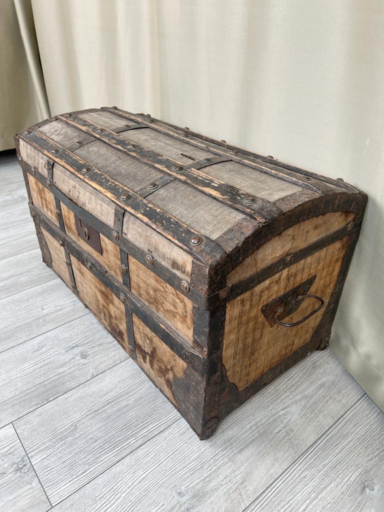 Eski Antika Sandık Ölçü 75X40 Cm H 42 Cm