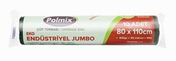 Çöp Torbası Polmix Endüstiriyel 400 Gram 80X110 Siyah 1 Koli