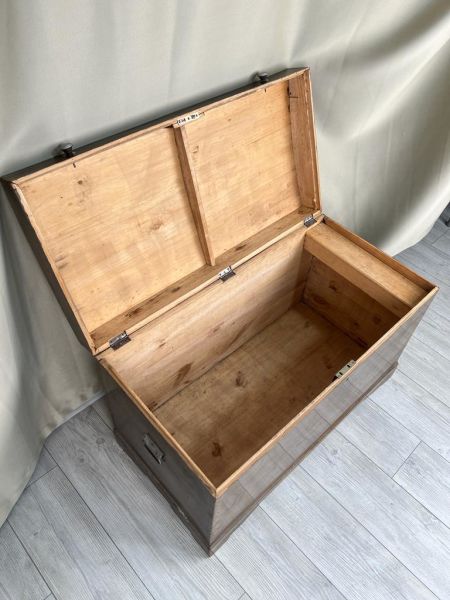 Eski Antika Sandık Ölçü 94X47 Cm H 61 Cm