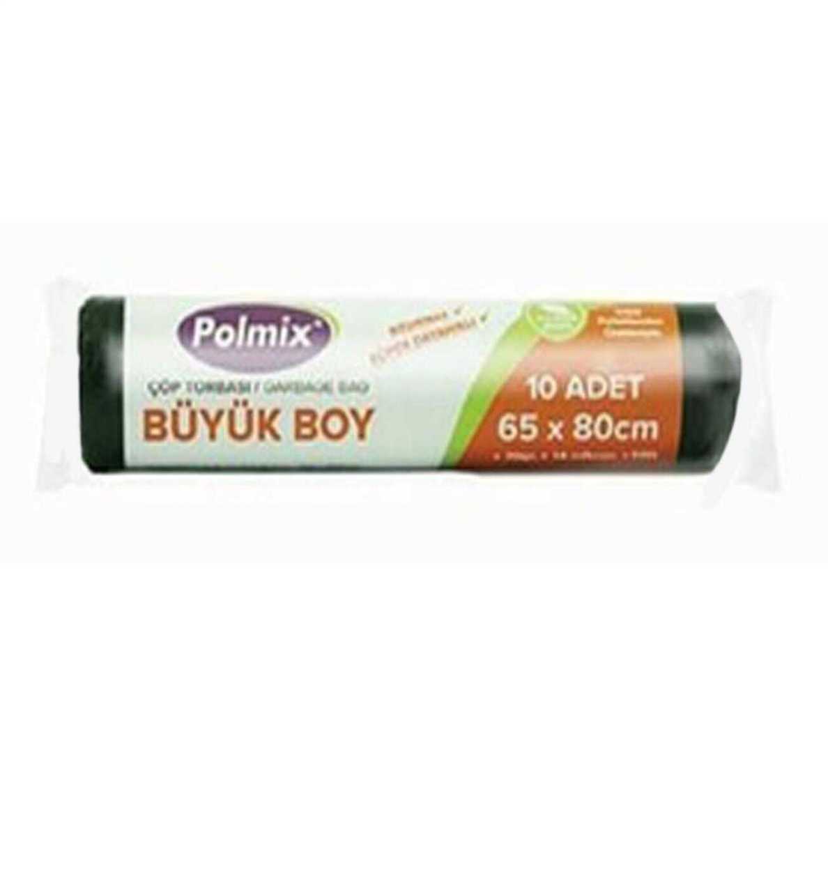 Çöp Torbası Polmix Büyük Boy 70 Gram 65X80 Siyah 1 Paket