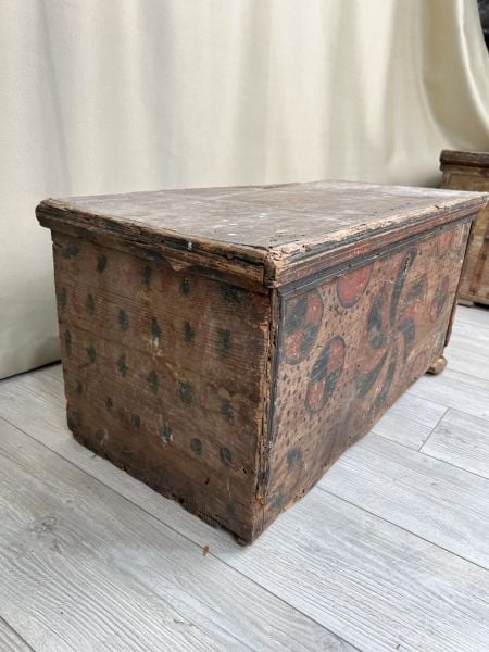 Eski Antika Sandık Ölçü 77X37 H 49,5 Cm
