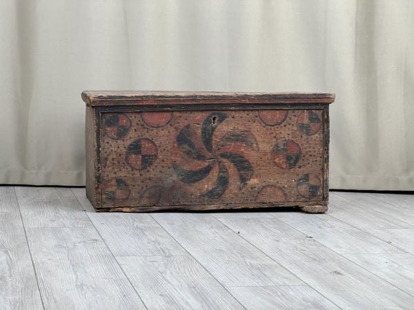 Eski Antika Sandık Ölçü 77X37 H 49,5 Cm