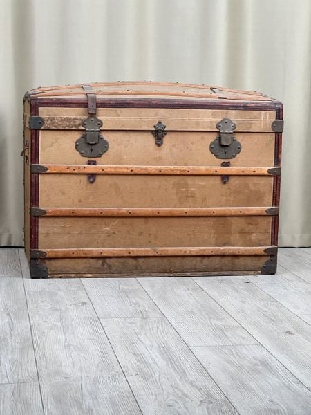 Eski Antika Sandık Ölçü 90X53 Cm H 66 Cm