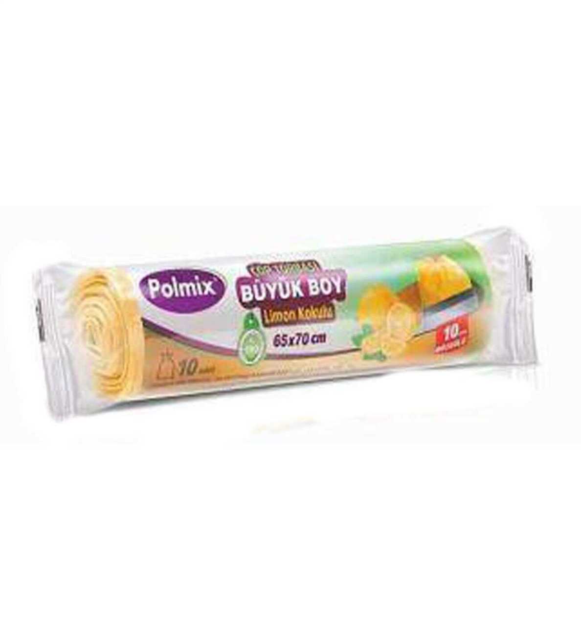 Çöp Torbası Polmix Büzgülü Büyük 65X70 Limon Kokulu 1 Paket