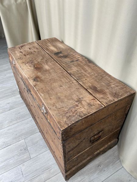 Eski Antika Sandık Ölçü 96X50 Cm H 59 Cm