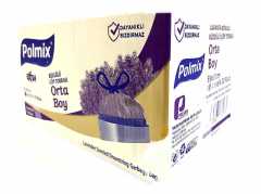Çöp Torbası Polmix Büzgülü Orta 55X60 Lavanta Kokulu Mor 1 Paket