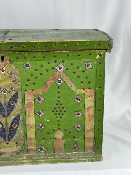 Eski Antika Sandık Ölçü 75X41 Cm H 49 Cm