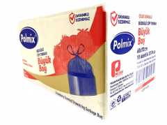 Çöp Torbası Polmix Büzgülü Büyük 65X70 Çilek Kokulu 1 Paket