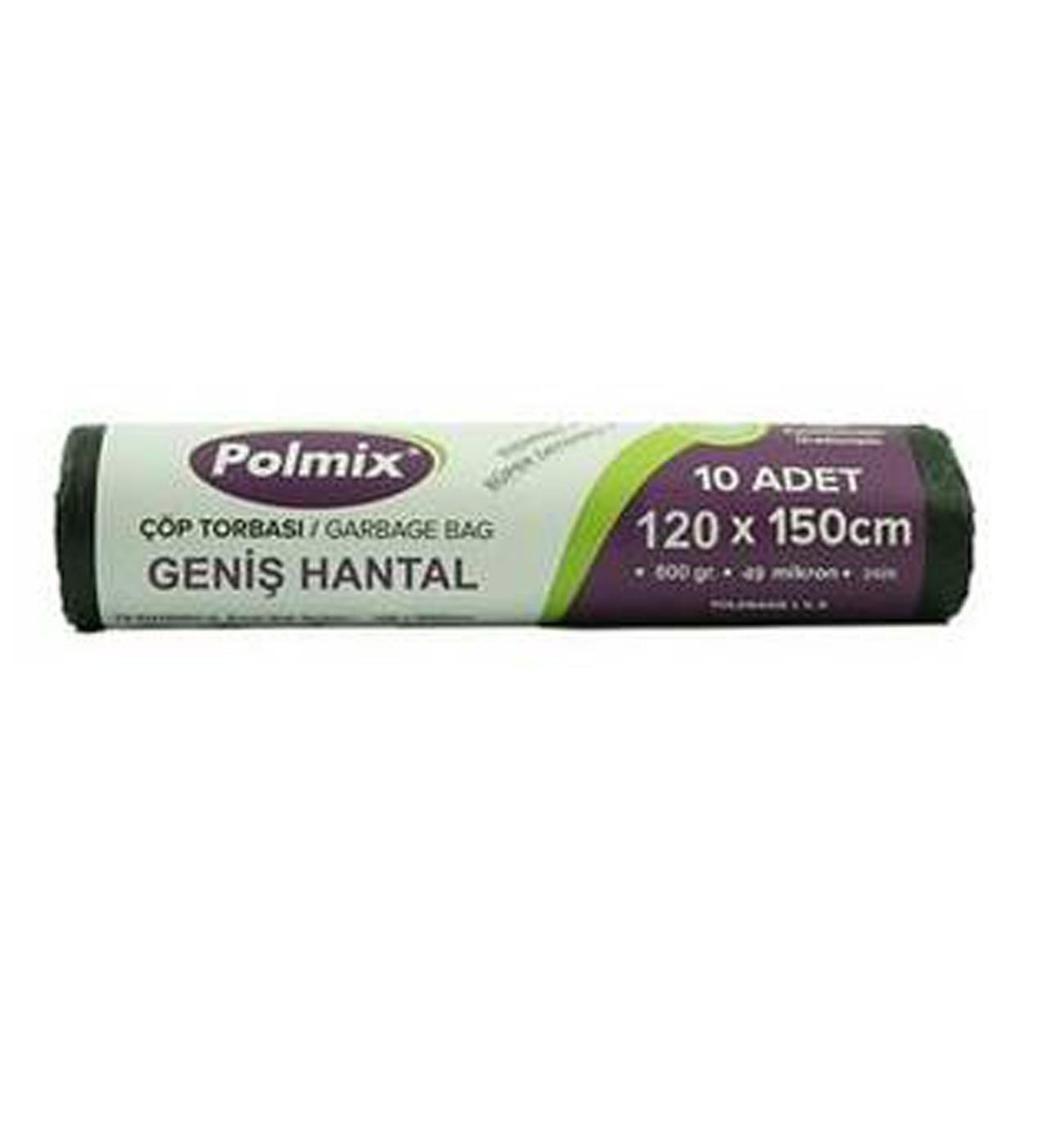 Çöp Torbası Polmix Konteyner 800 Gram 120X150 Siyah 1 Paket