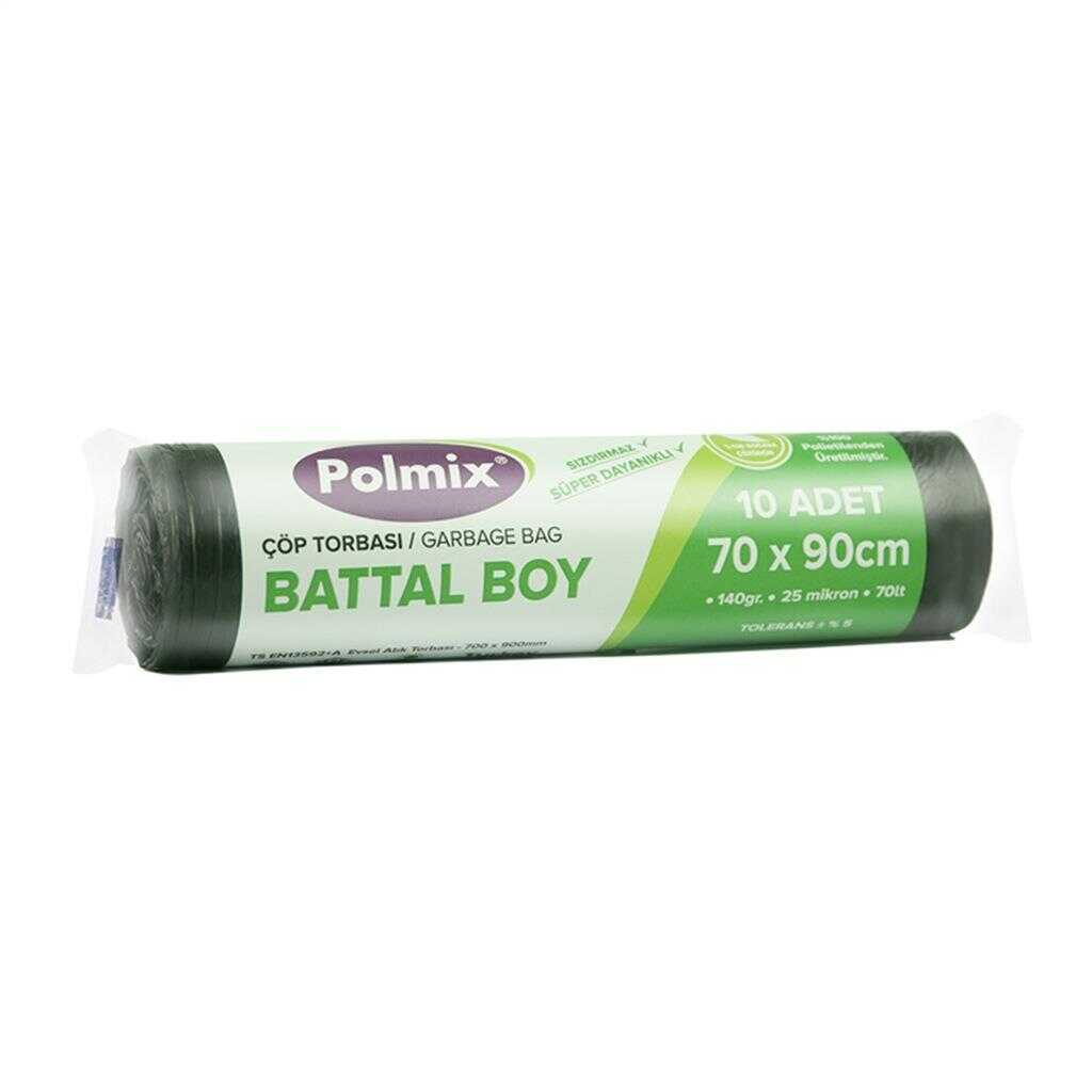 Çöp Torbası Polmix Battal Boy 140 Gram 70X90 Siyah 1 Paket