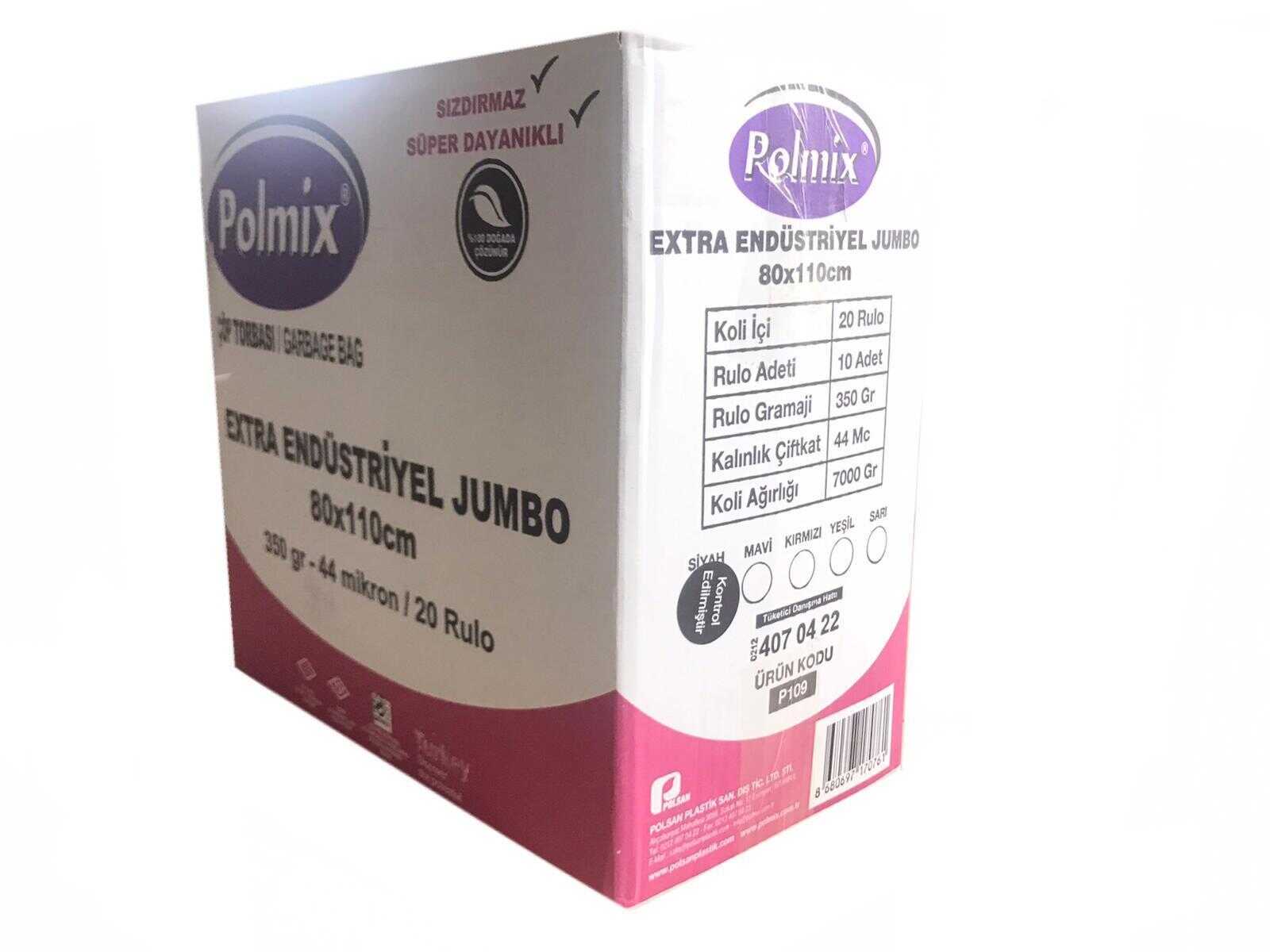 Çöp Torbası Polmix Endüstiriyel 350 Gram 80X110 Mavi 1 Koli