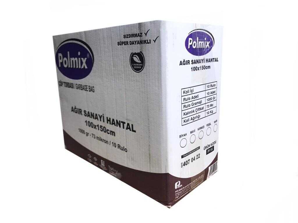 Çöp Torbası Polmix Ağır Sanayi 1000 Gram 100X150 Siyah 1 Koli