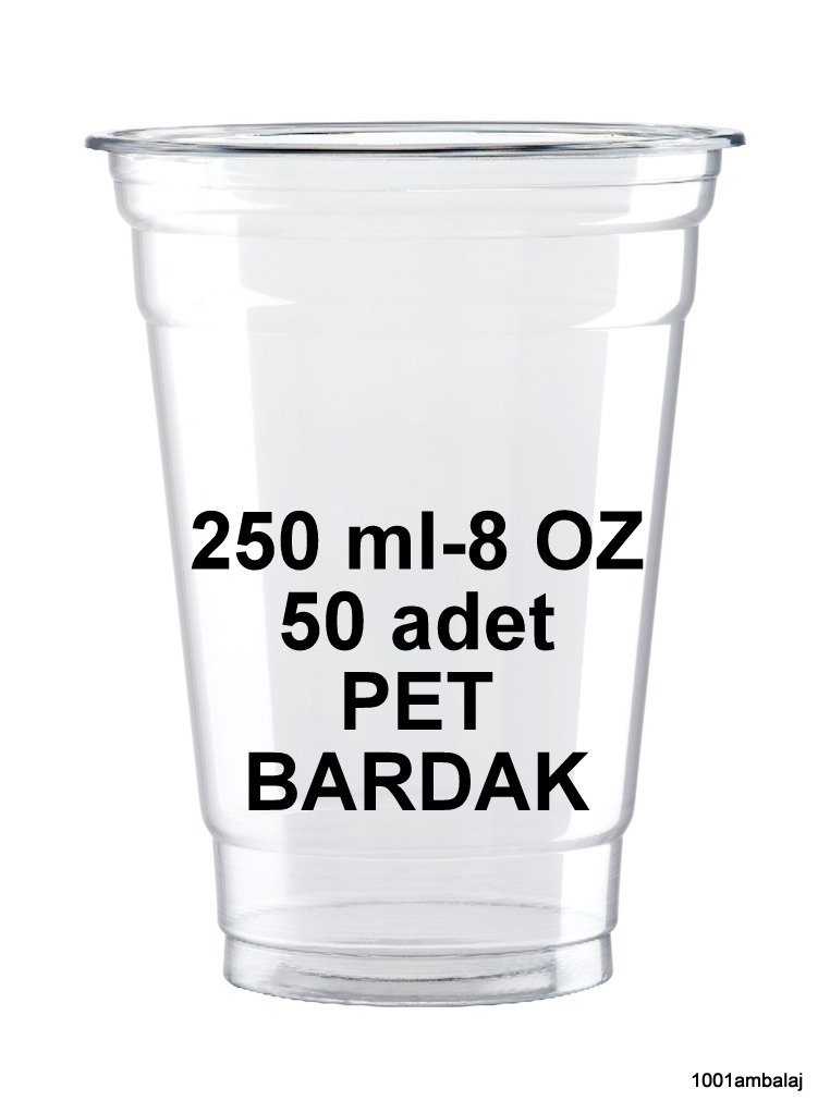 Plastik Bardak 250 Ml 8 Oz 50 Adet Şeffaf