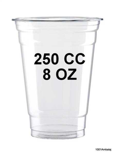 Plastik Bardak 250 Ml 8 Oz 50 Adet Şeffaf
