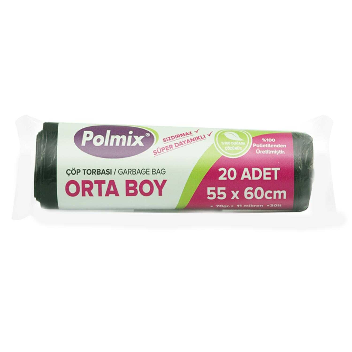 Çöp Torbası Polmix Orta Boy 70 Gram 55X60 Mavi 1 Paket