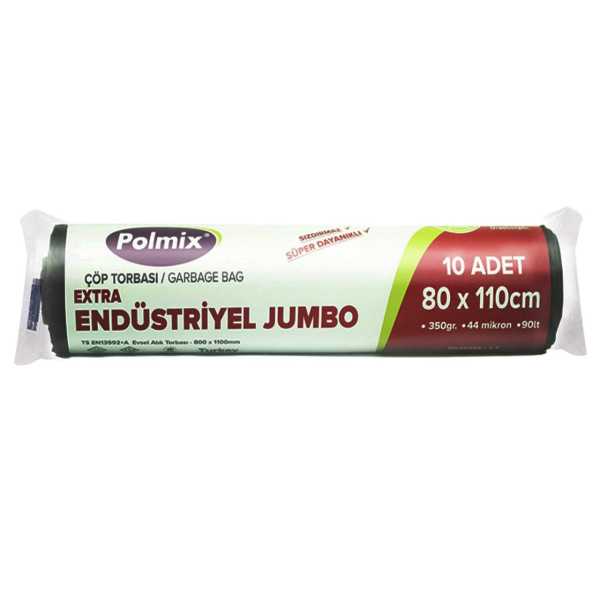 Çöp Torbası Polmix Endüstiriyel 80X110 Siyah 1 Paket