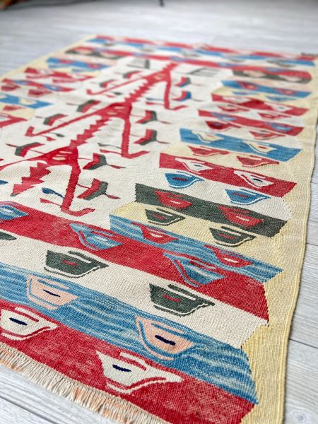 El Dokumasi Halı Kilim Yolluk Paspas Ölçü 156X111 Cm