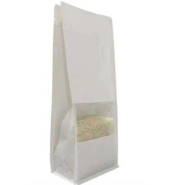 11X28X4 Cm Beyaz Pencereli 100 Adet Kilitsiz Tabanli Doypack Torba /106/