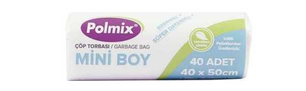 Çöp Torbası Polmix Mini 40X50 Çift Kat Şeffaf 1 Koli 50 Paket