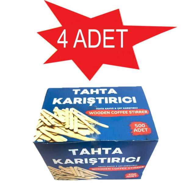 Ahşap Çay Kariştiricisi 500 Lü 4 Paket