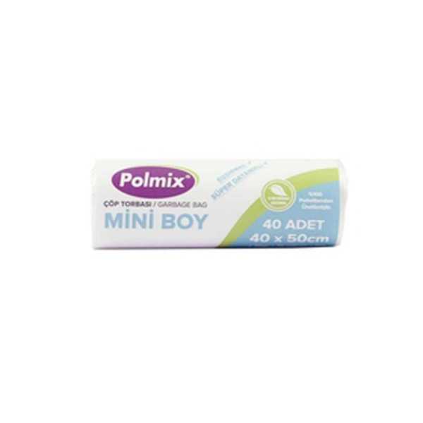 Çöp Torbası Polmix Mini 70 Gram 40X50 Çift Kat Şeffaf 5 Paket