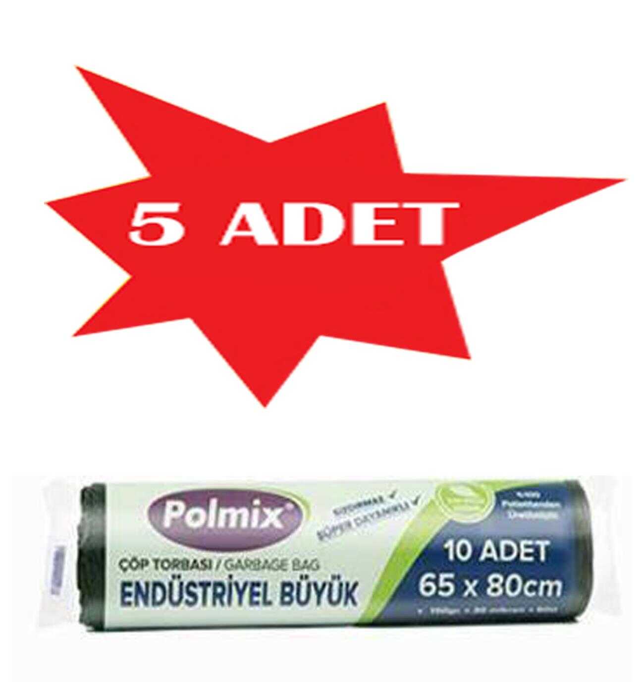 Çöp Torbası Polmix Endüstiriyel 150 Gram 65X80 Siyah 5 Paket