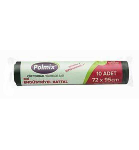 Çöp Torbası Polmix Endüstiriyel 300 Gram 72X95 Siyah 5 Paket