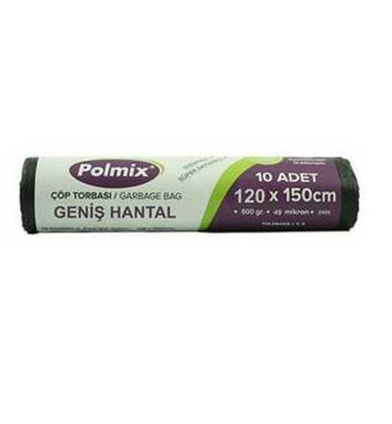 Çöp Torbası Polmix Konteyner 800 Gram 120X150 Siyah 5 Paket