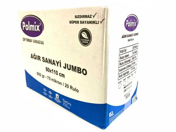 Çöp Torbası Polmix Ağır Sanayi 600 Gram 80X110 Siyah 5 Paket