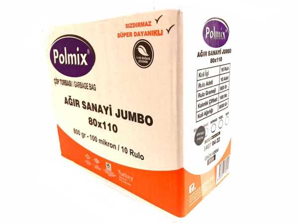 Çöp Torbası Polmix Ağır Sanayi 800 Gram 80X110 Siyah 5 Paket