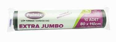 Çöp Torbası Polmix Jumbo Extra 300 Gram 80X110 Siyah 5 Paket