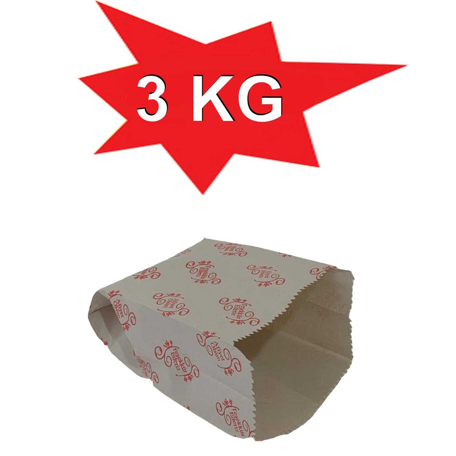 Kese Kağıdı Kuşe Piyasa Baskılı Küçük Poğaça 3 Kilo