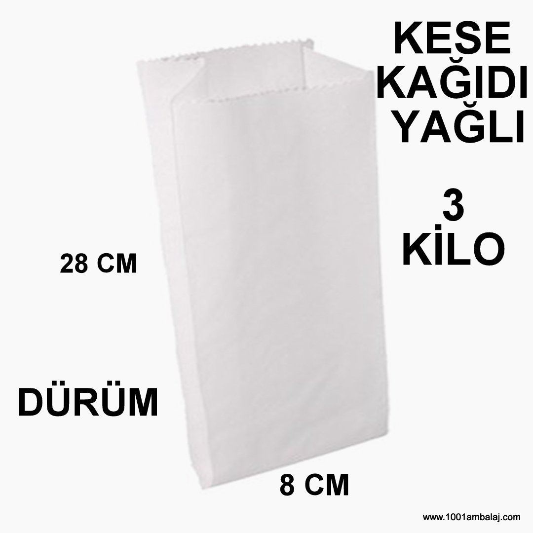 Kese Kağıdı Yağlı Baskısız Dürüm 8X28 Cm 3 Kilo