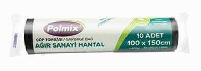 Çöp Torbası Polmix Ağır Sanayi 800 Gram 100X150 Siyah 5 Paket