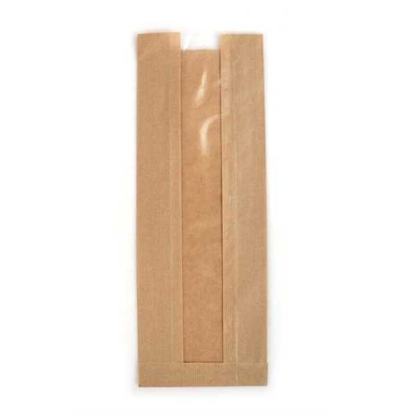 Kese Kağıdı Çizgili Şamua Kraft Pencereli 12X20,5 3 Kilo