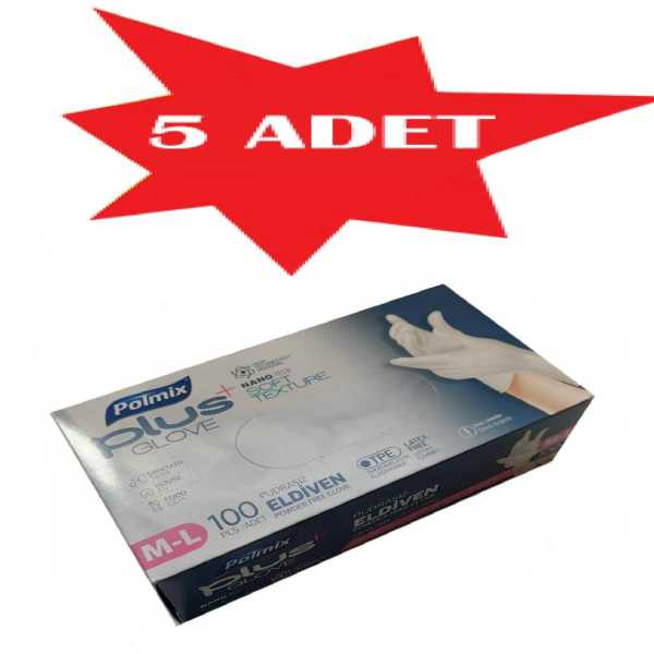 Eldiven Hibrit Polietilen Beyaz Flex Polmix Plus 5 Kutu 500 Adet