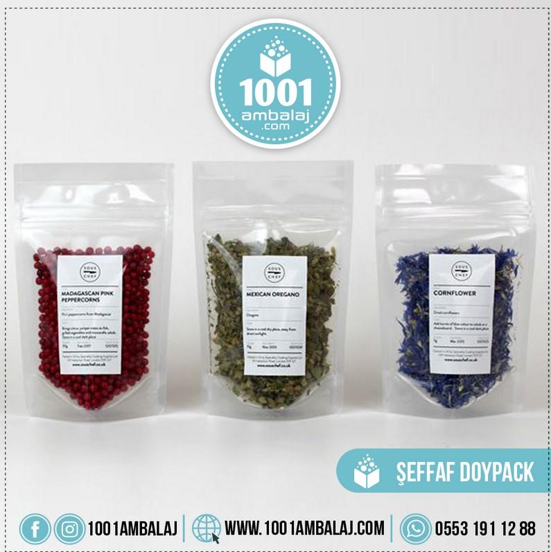 18X29 Cm 2 Baskılı Şeffaf Renkli İki Taraf Tek Renk Doypack Torba 750 Gr /74/