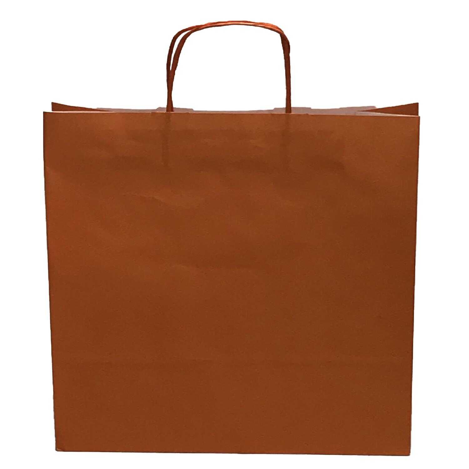 Kraft kağıt Çanta 25X12X31 Cm Turuncu 100 Adet