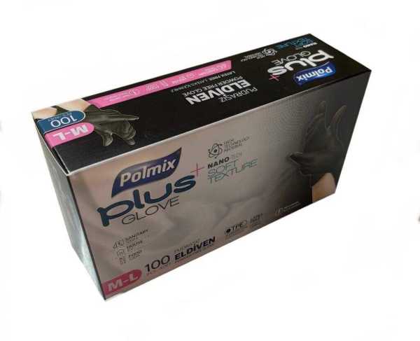 Eldiven Hibrit Polietilen Siyah Flex Polmix Plus 1 Kutu 100 Adet
