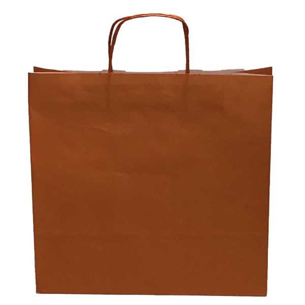 Kraft kağıt Çanta 25X12X31 Cm Turuncu 50 Adet