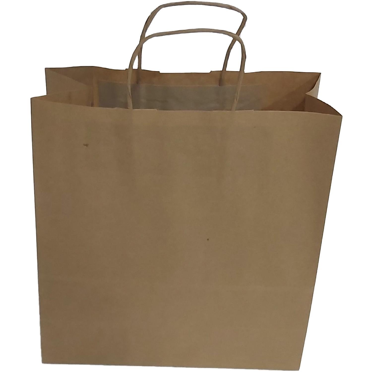 Kraft kağıt Çanta 25X12X31 Cm Kraft 100 Adet