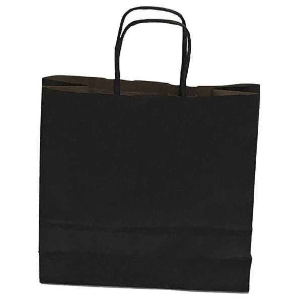 Kraft kağıt Çanta 25X12X31 Cm Siyah 100 Adet
