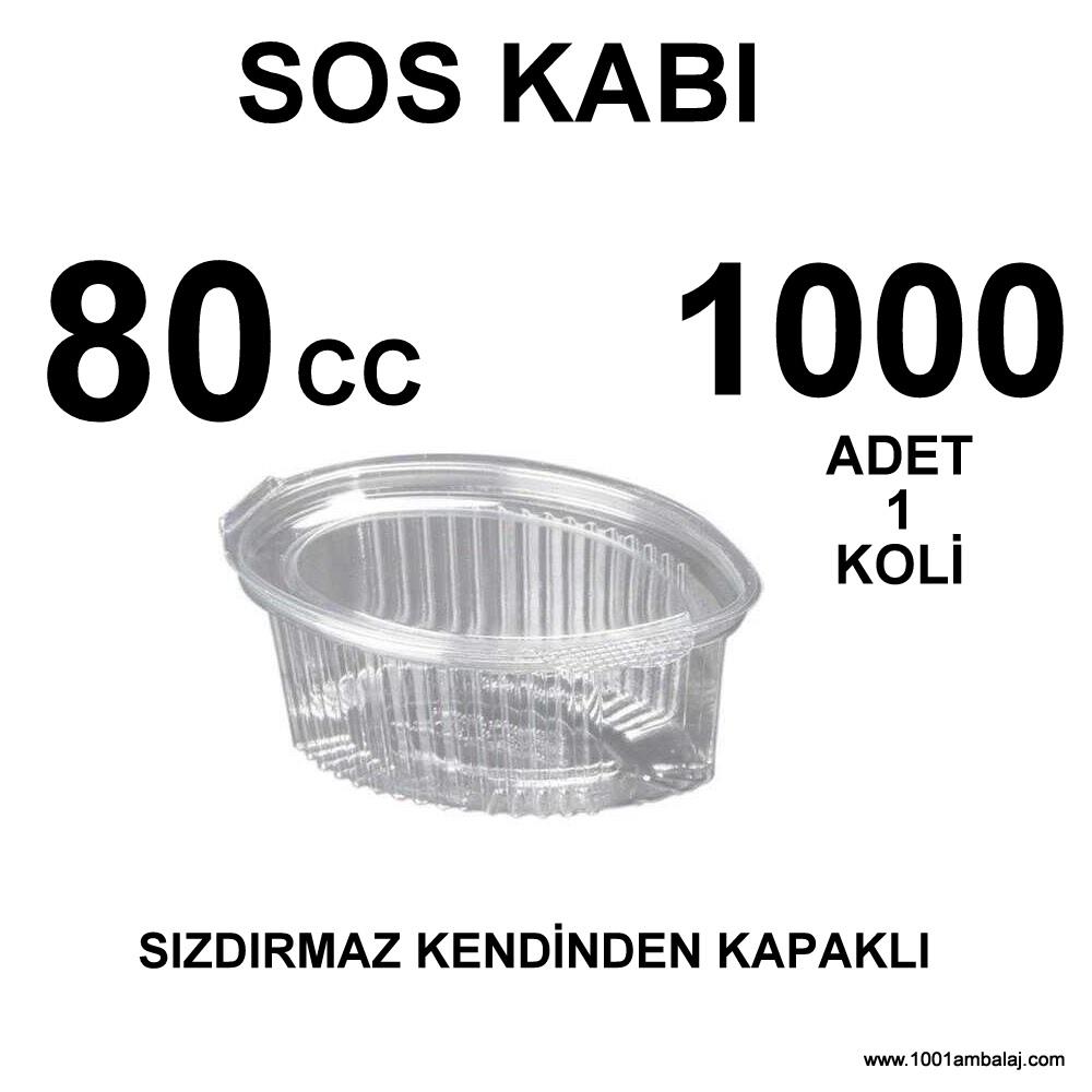 sızdırmaz 80 Cc Sos kabı Kendinden kapaklı 1000 Adet 1 Koli