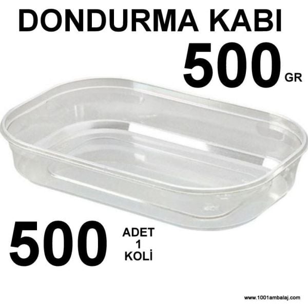 Dondurma kabı Plastik 500 Gram 100 Lü 5 Paket 1 Koli