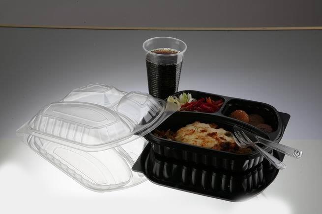 Mikrodalga kabı 3 Bölmeli Yemek kabı 50 Adet