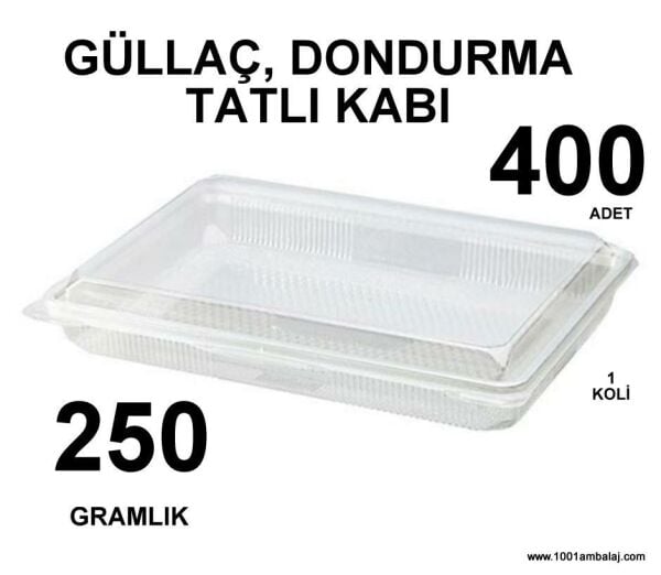 Güllaç, Dondurma,Tatli kabı 250 Gr 400 Adet 1 Koli