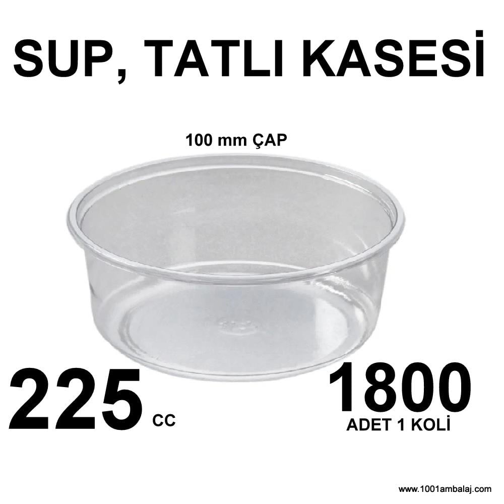 Plastik Sup Kasesi 100 Mm Çap 225 Cc 100 Lü 18 Paket 1 Koli