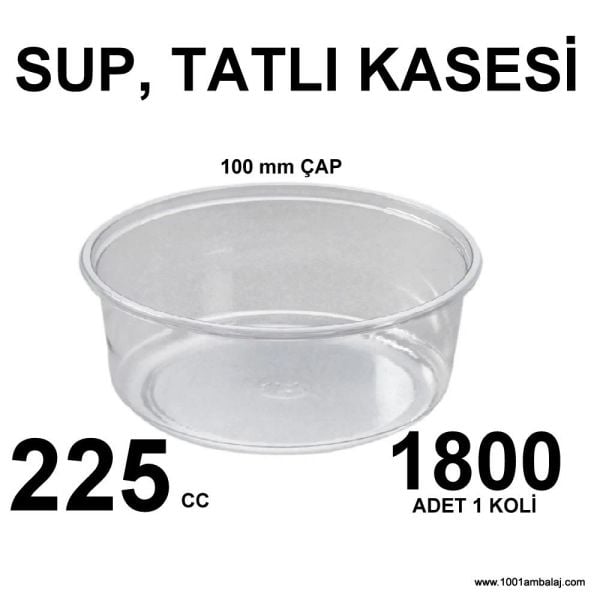 Plastik Sup Kasesi 100 Mm Çap 225 Cc 100 Lü 18 Paket 1 Koli