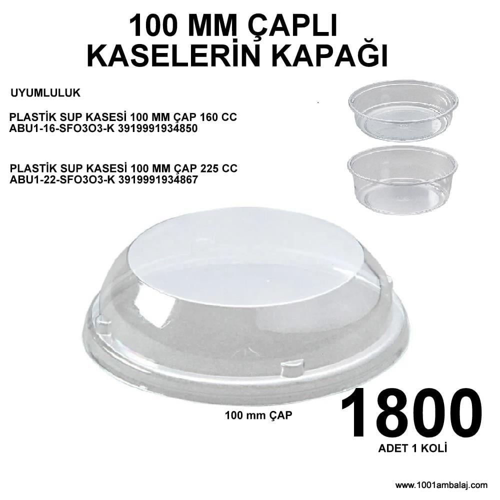 Plastik Sup Kasesi Kapağı Bombe 100 Mm Çap 200 Lü 9 Paket 1 Koli