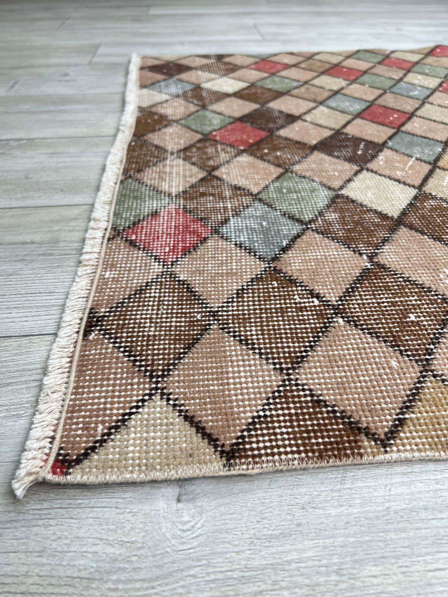 El Dokumasi Halı Kilim Yolluk Paspas Ölçü 124X95 Cm